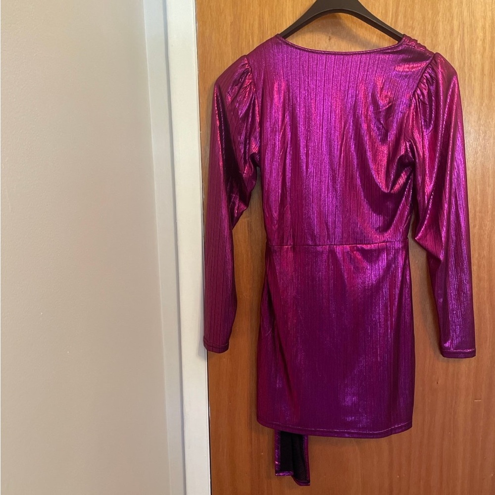 Lulus Shiny Magenta Dress - Picture 2 of 7